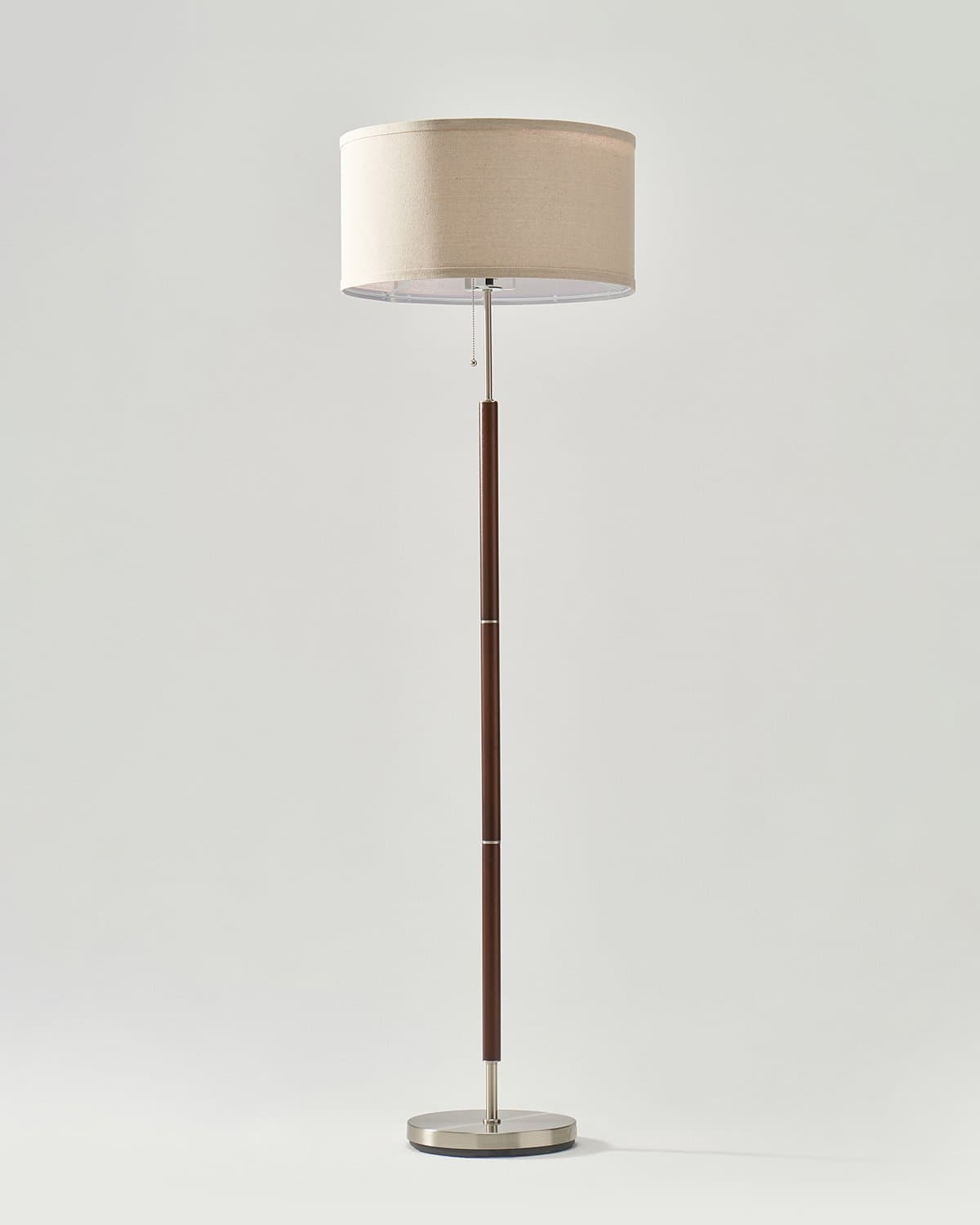 Hearth Walnut & Linen Floor Lamp