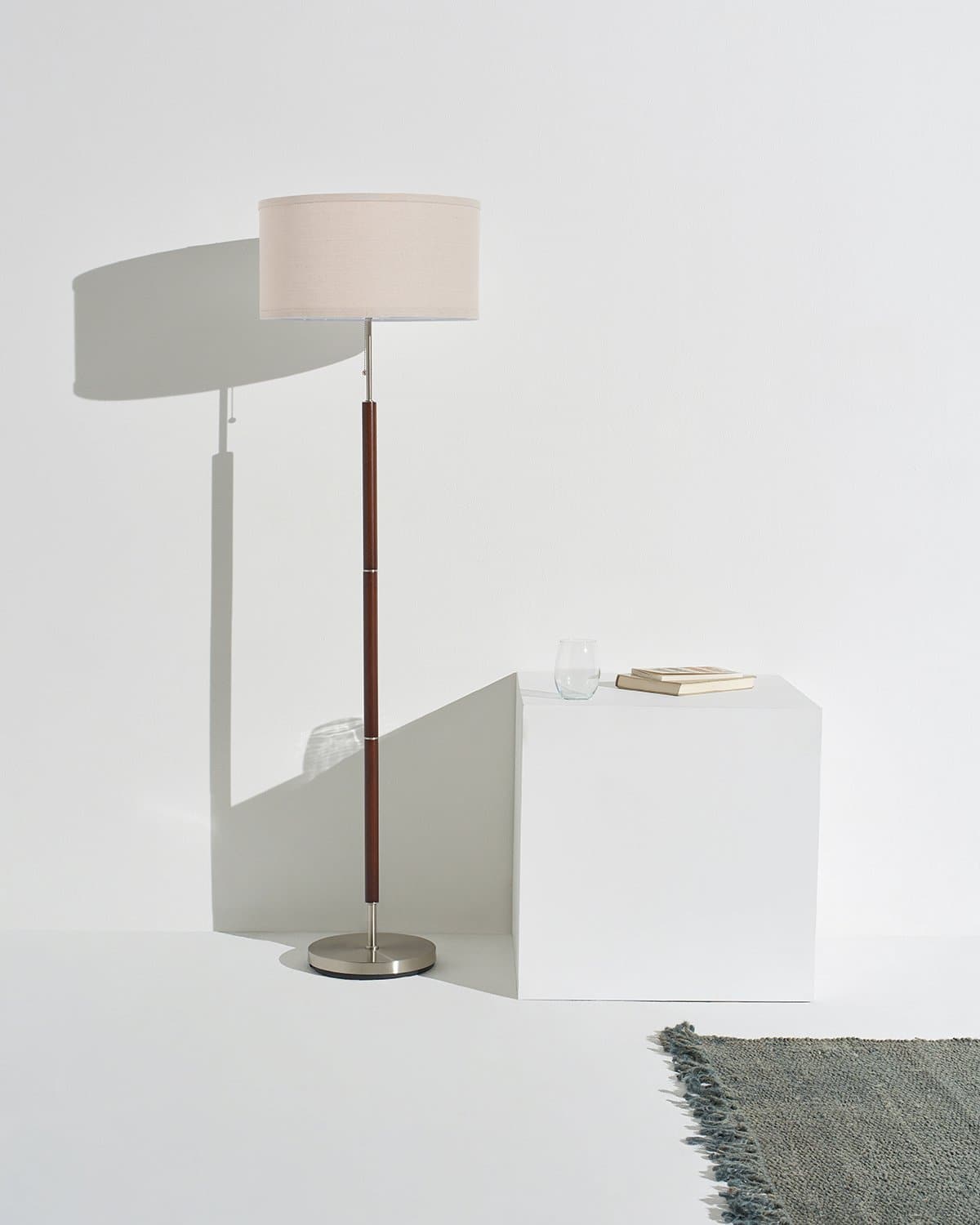 Hearth Walnut & Linen Floor Lamp