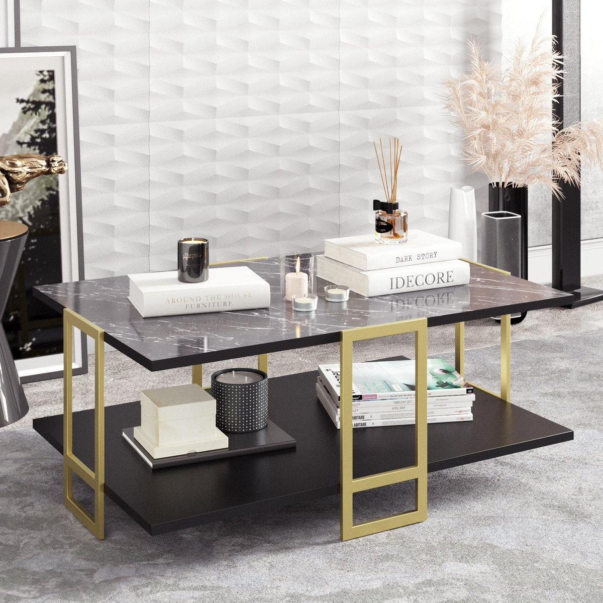 Meadow Gold-Frame Coffee Table