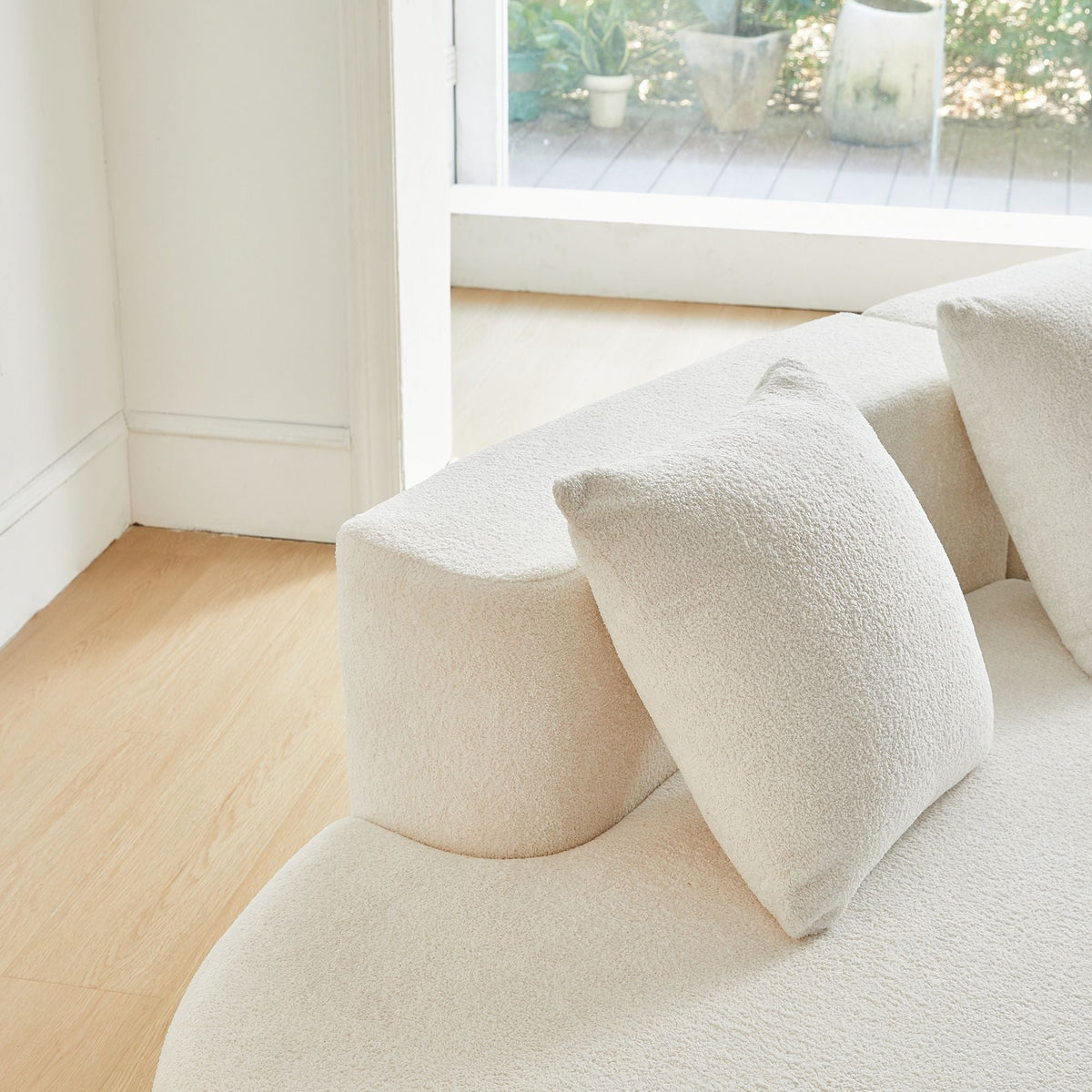 Meadow White Half-Moon Sofa