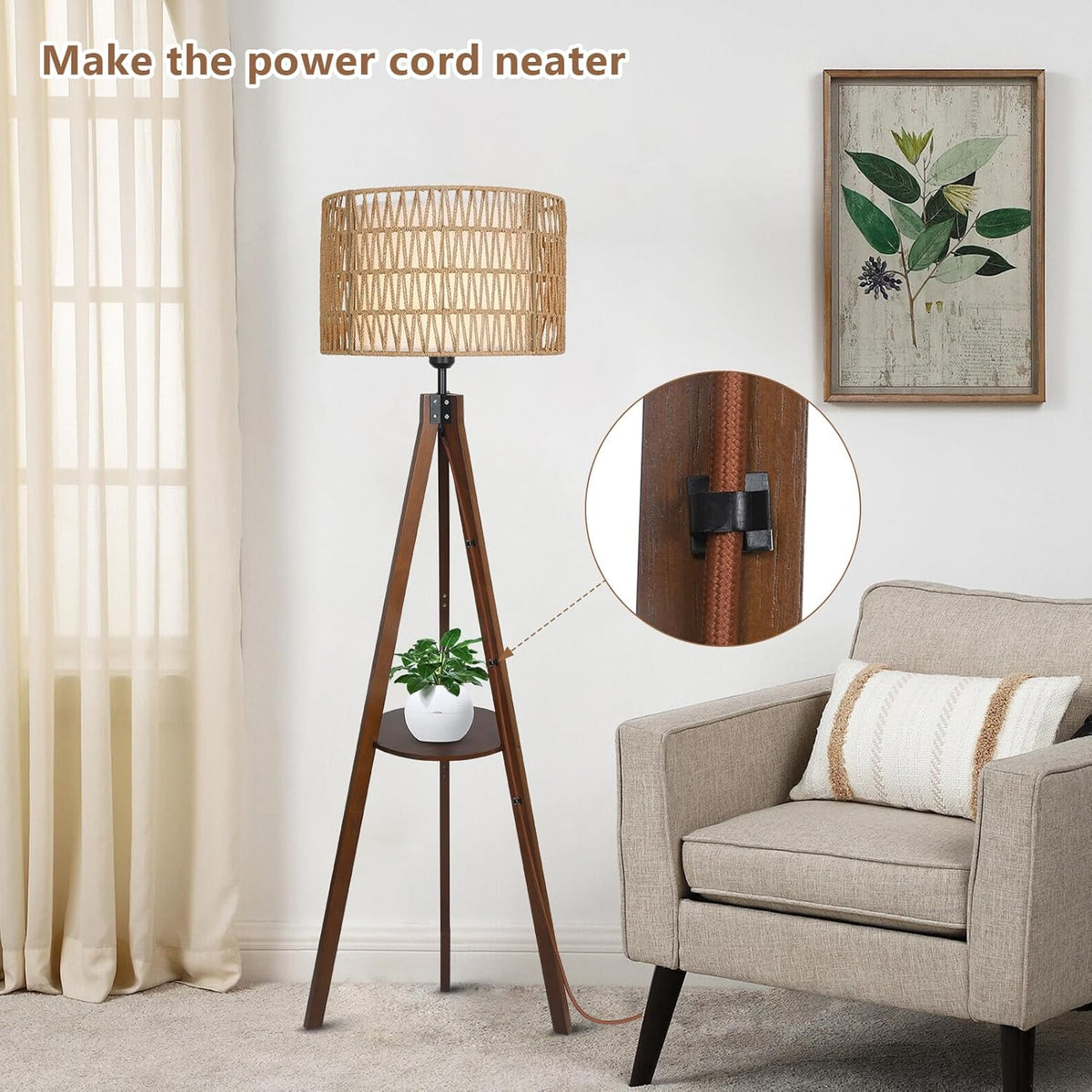 Hearth Tripod Shelf Floor Lamp