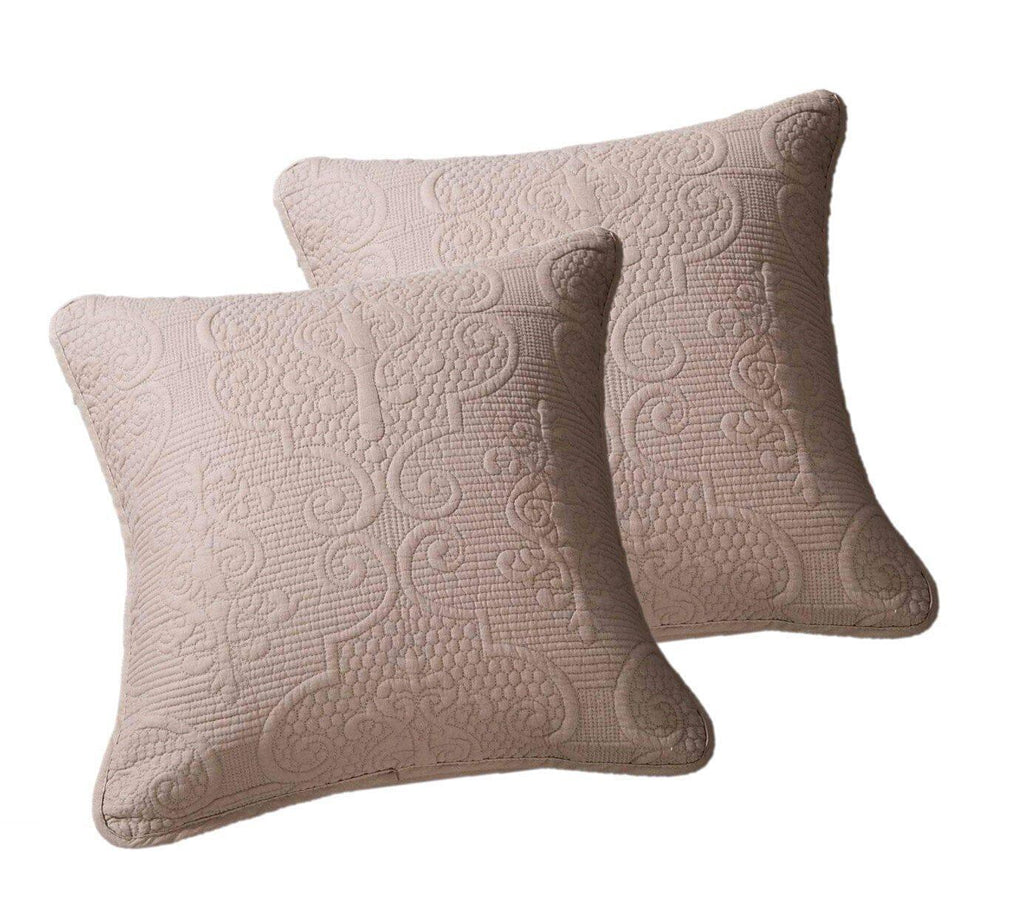 Meadow Taupe Floral Pillow Covers — Set of 2