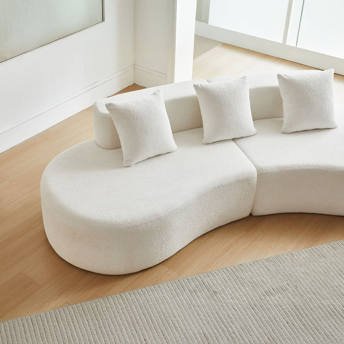 Meadow White Half-Moon Sofa