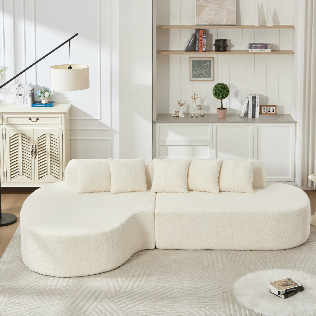 Haven White Curved Cloud Sectional