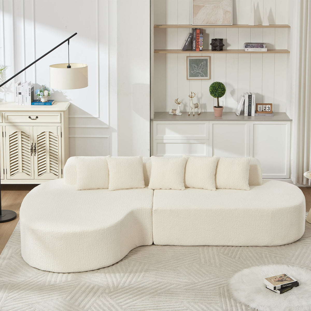 Haven White Curved Cloud Sectional