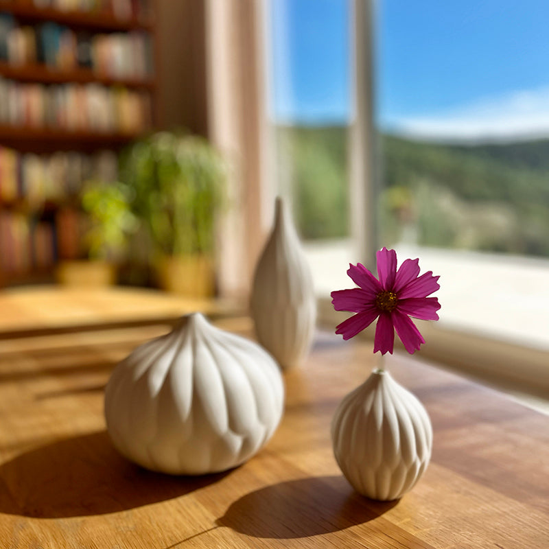 Meadow Sculpted Porcelain Vases — Set of 3