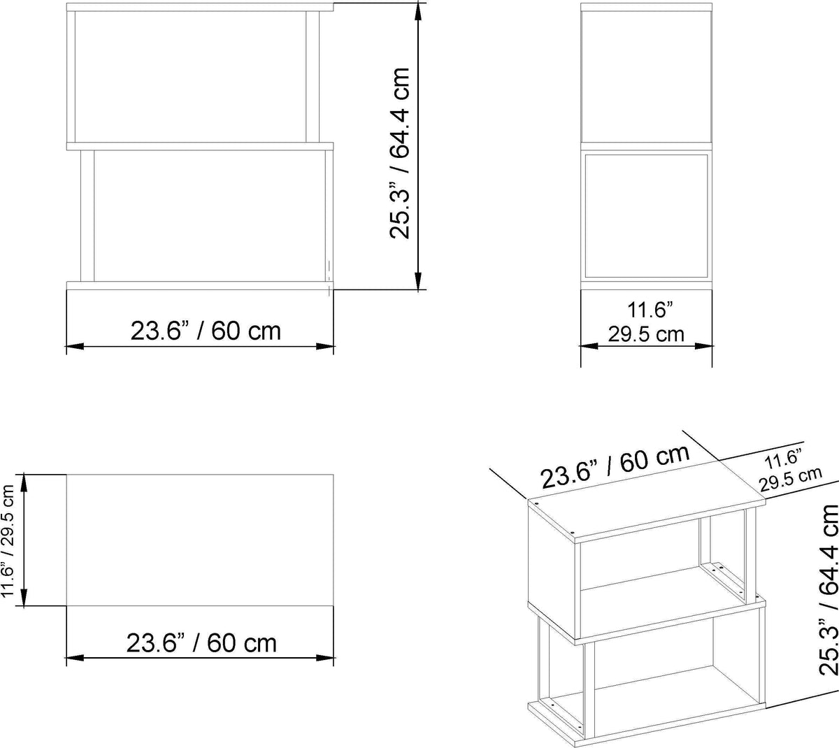 Haven Open-Shelf Side Table