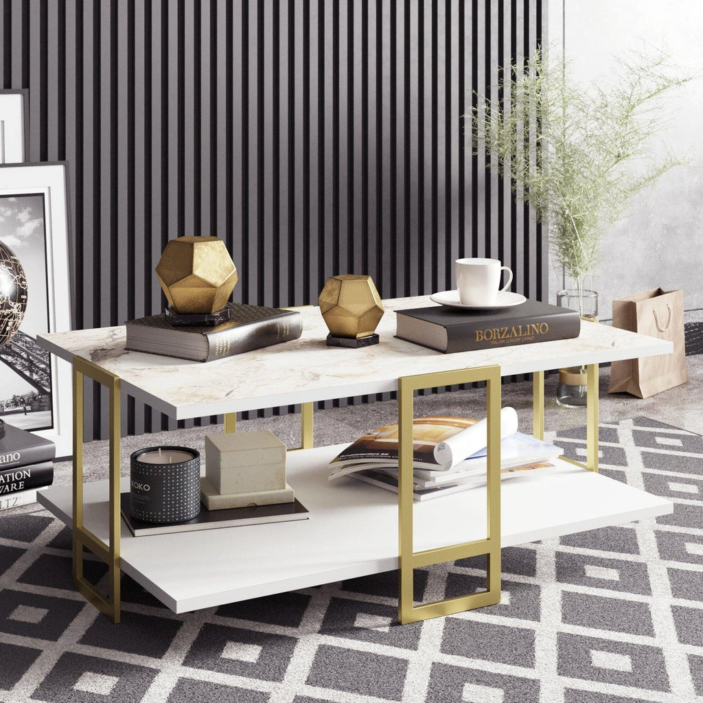Meadow Gold-Frame Coffee Table