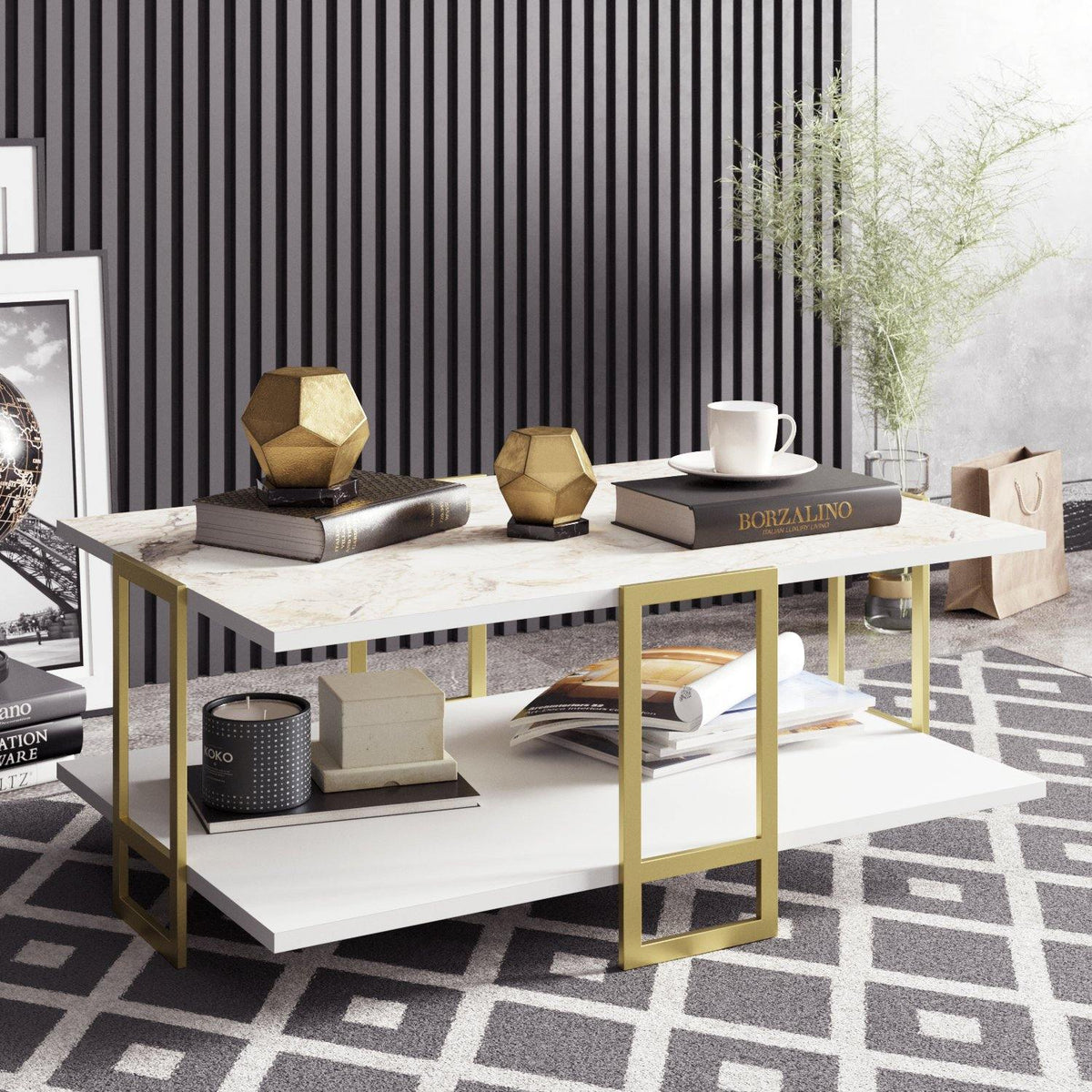 Meadow Gold-Frame Coffee Table