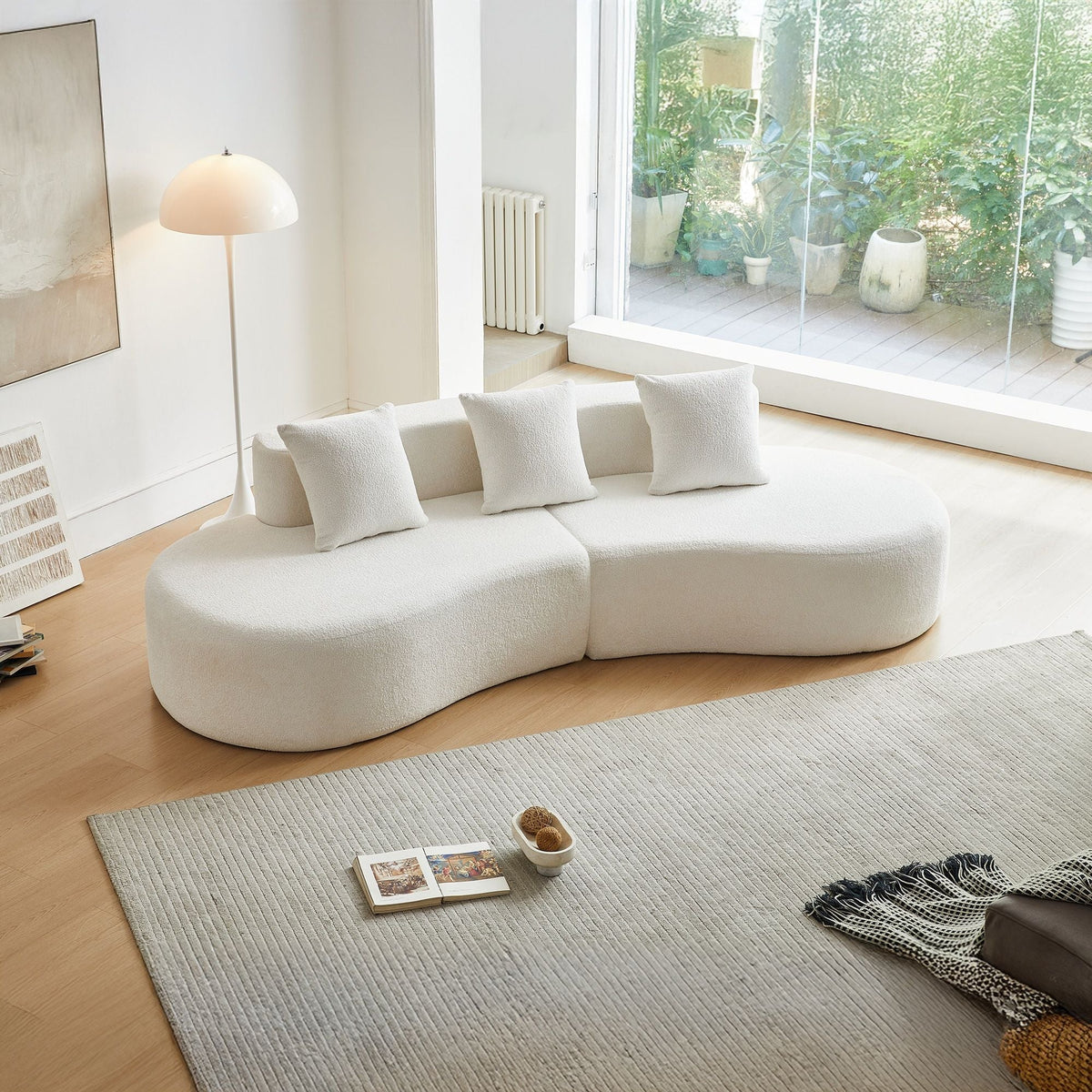 Meadow White Half-Moon Sofa