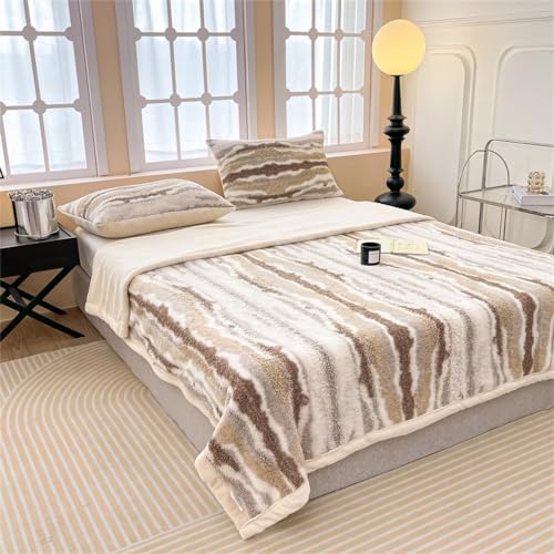 Haven Stripe Faux Fur Throw