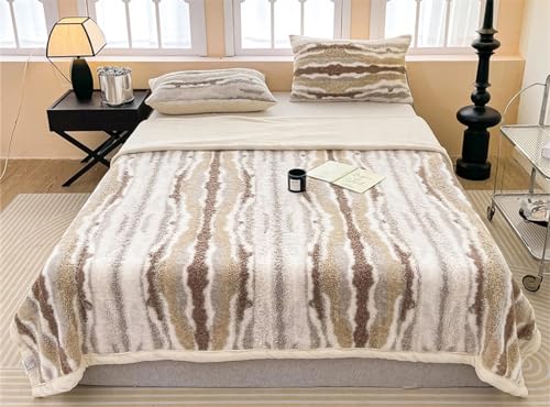 Haven Stripe Faux Fur Throw
