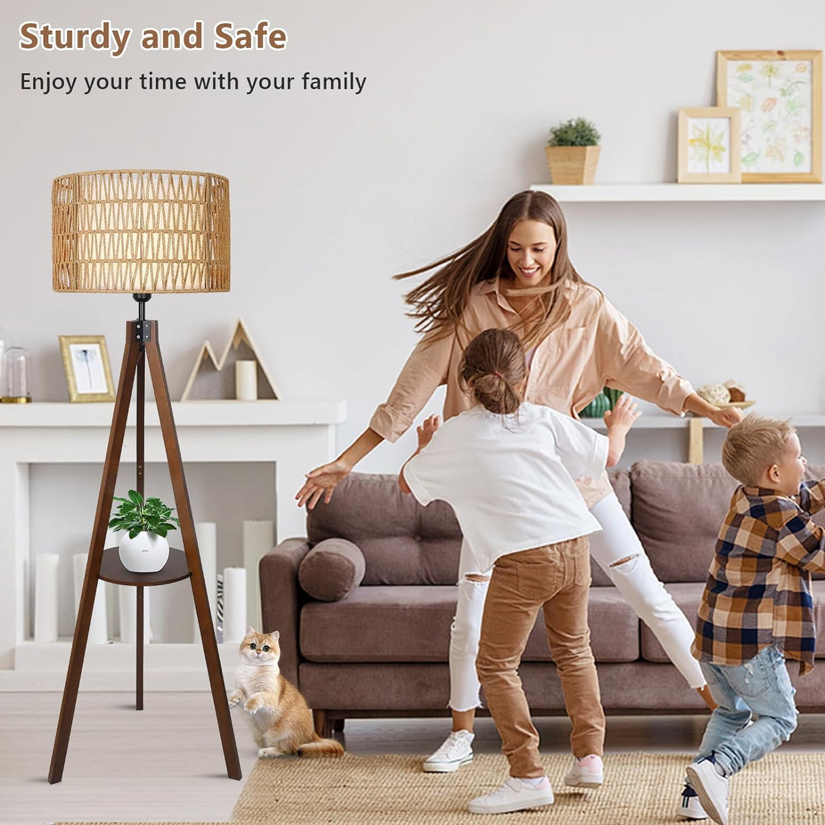 Hearth Tripod Shelf Floor Lamp