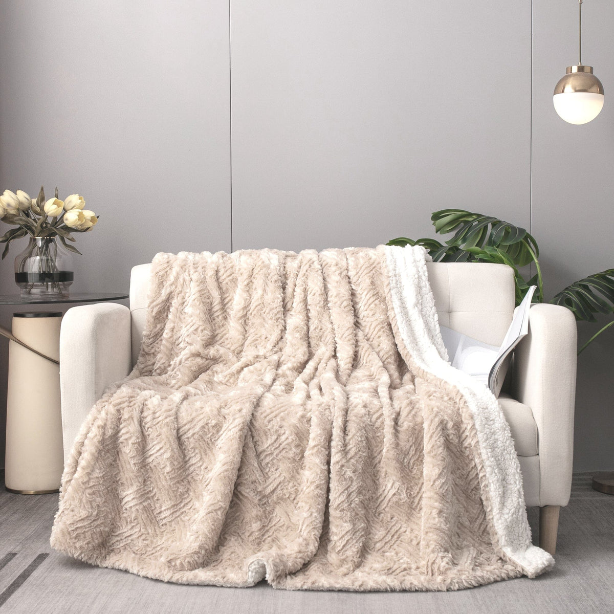 Champagne Haven Plush Throw