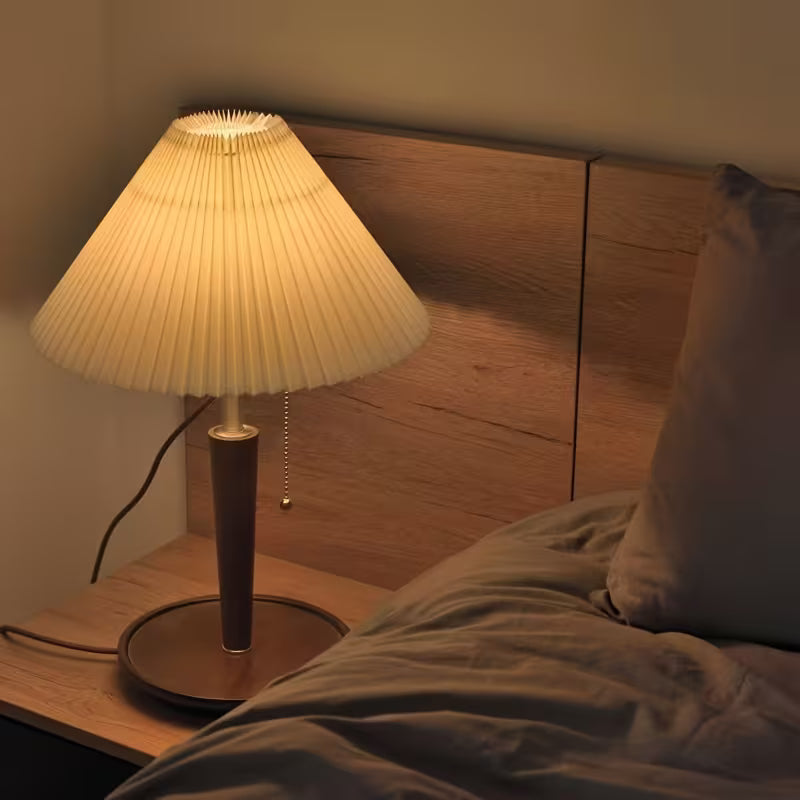 Hearth Pleated Wood Table Lamp