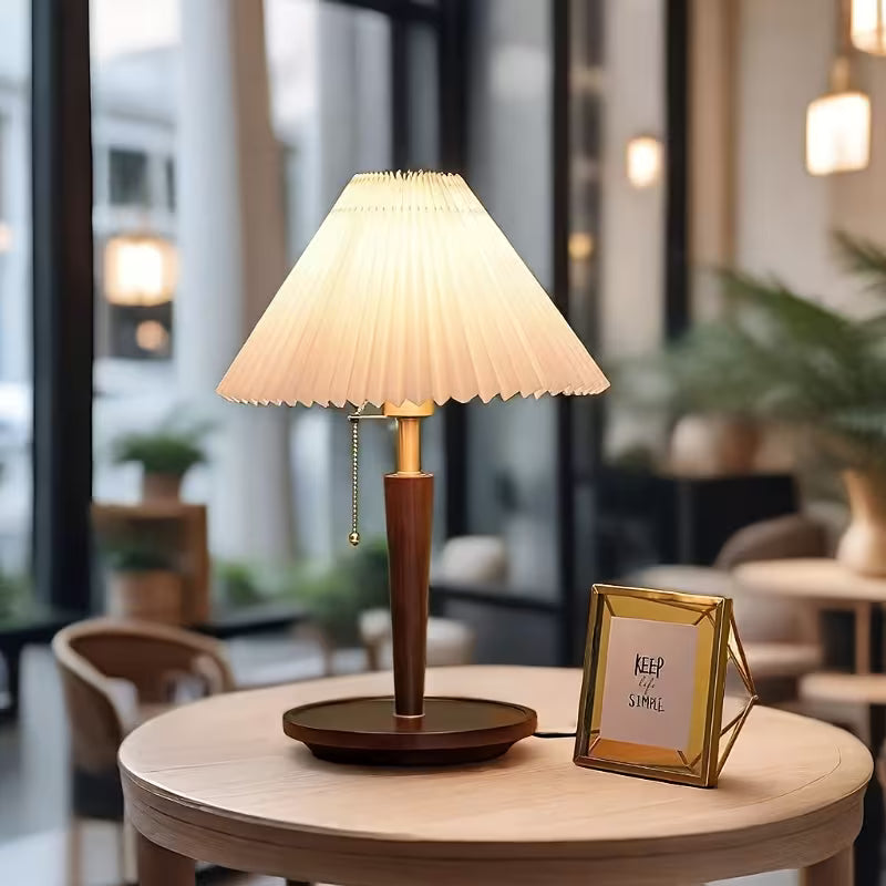 Hearth Pleated Wood Table Lamp