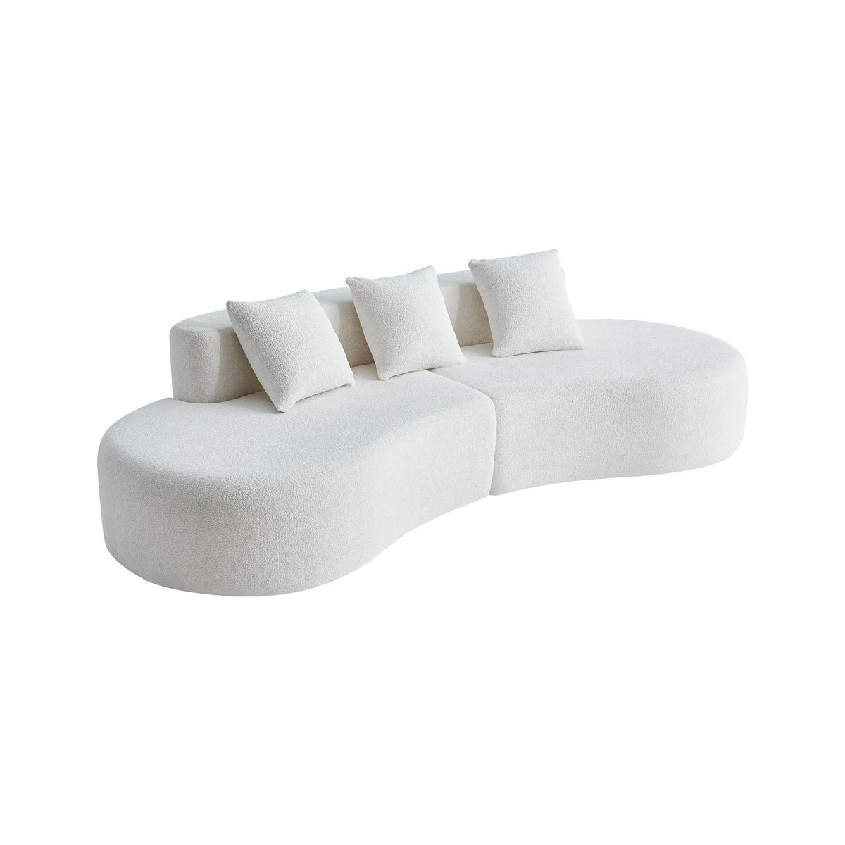 Meadow White Half-Moon Sofa
