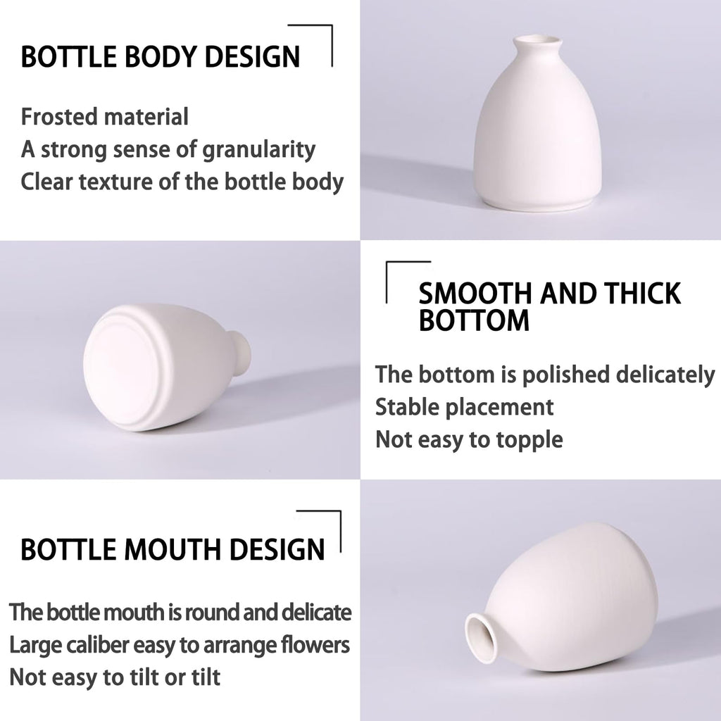Meadow White Ceramic Bud Vase Collection