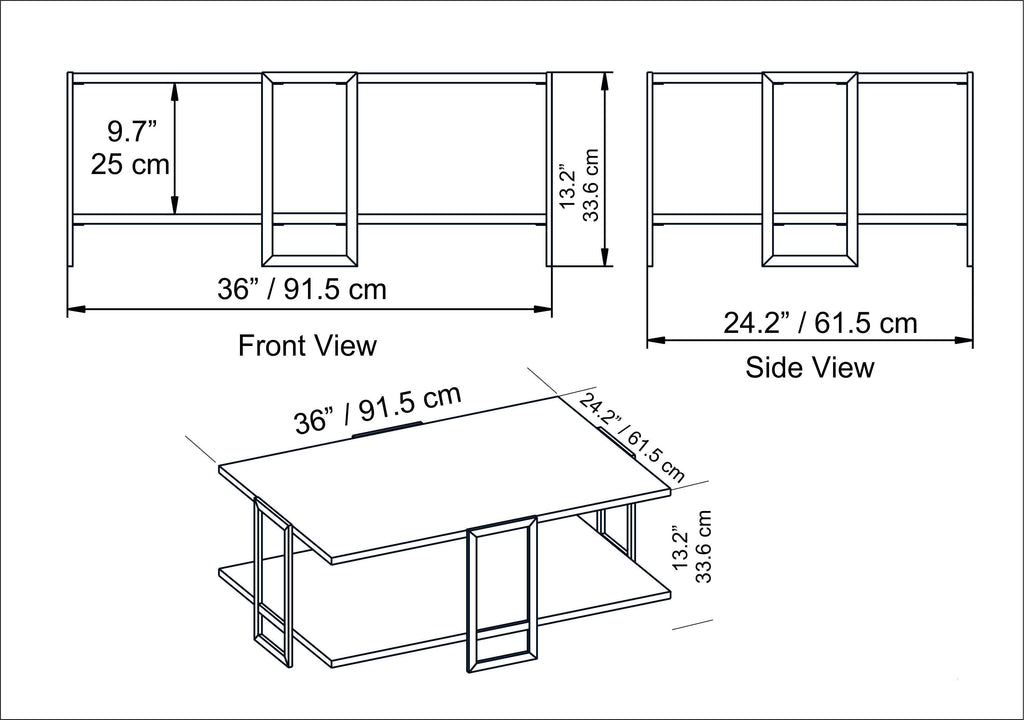 Meadow Gold-Frame Coffee Table