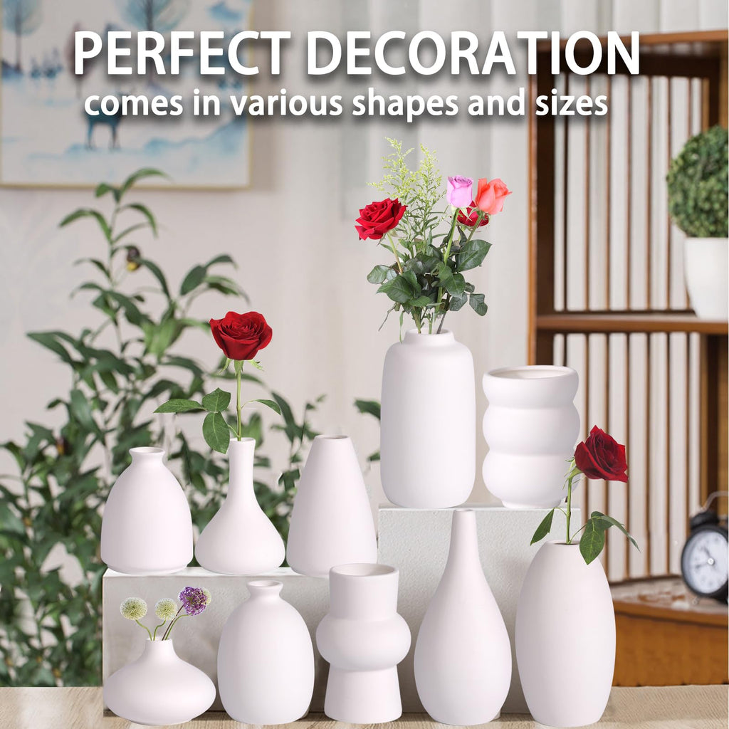 Meadow White Ceramic Bud Vase Collection