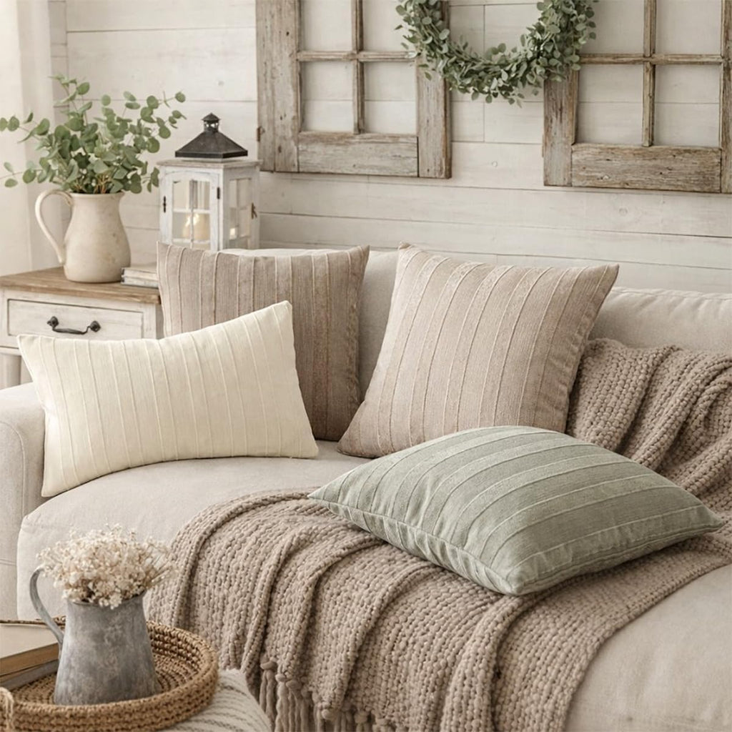 Linen Stripe Pillow Cover