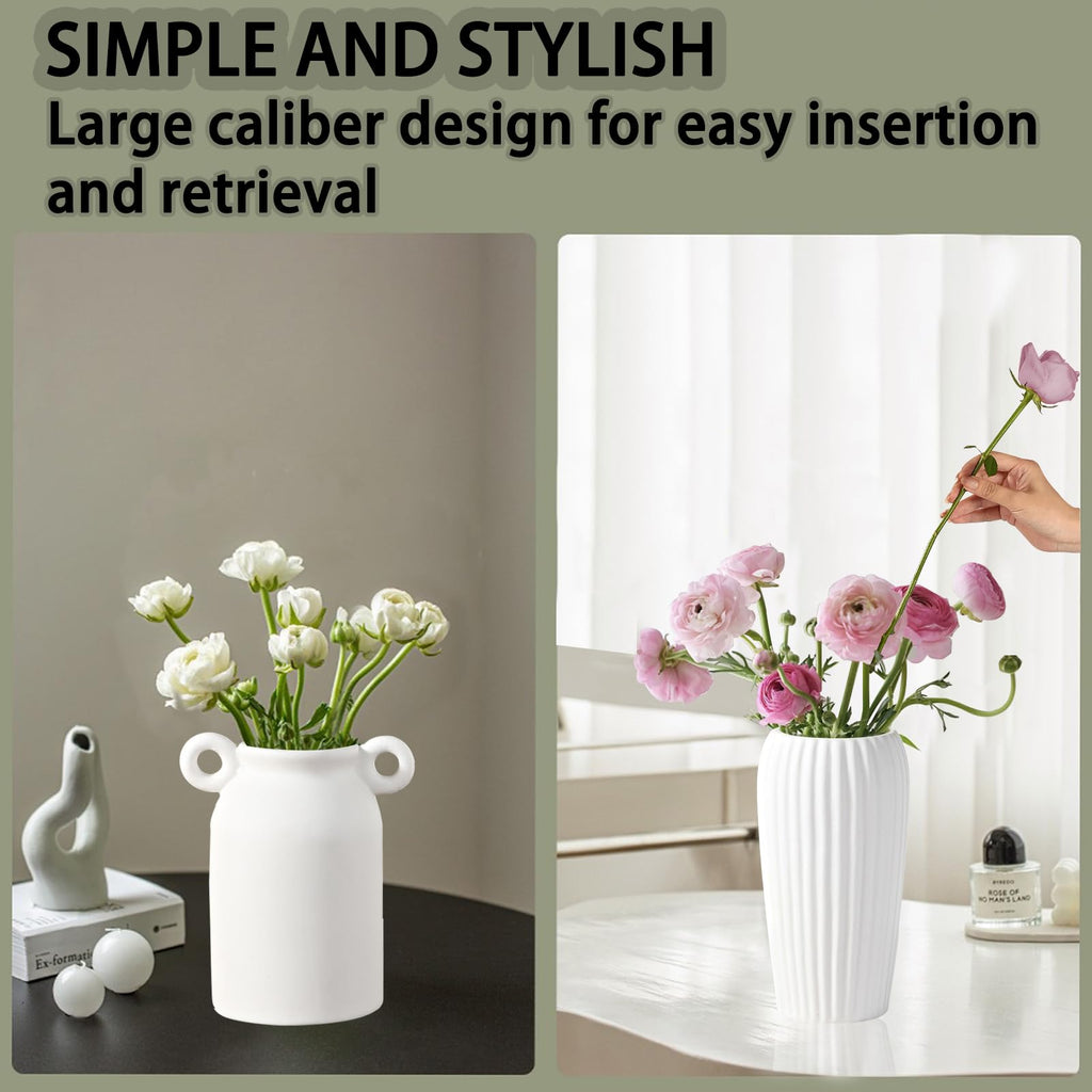 Meadow White Ceramic Bud Vase Collection
