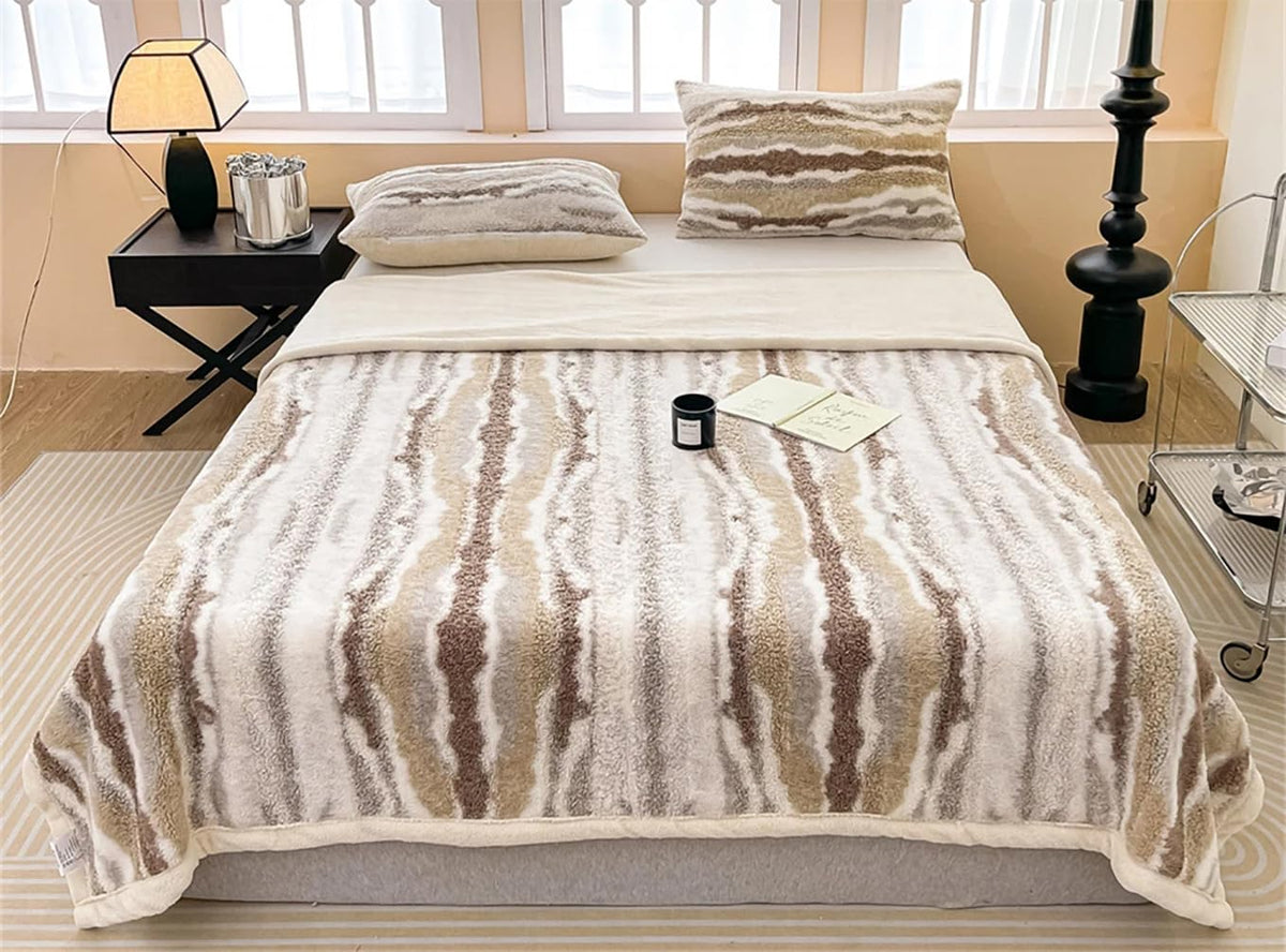Haven Stripe Faux Fur Throw
