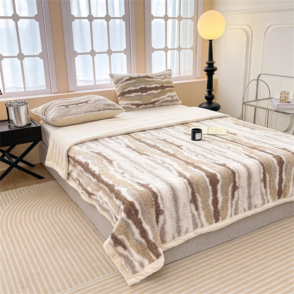 Haven Stripe Faux Fur Throw