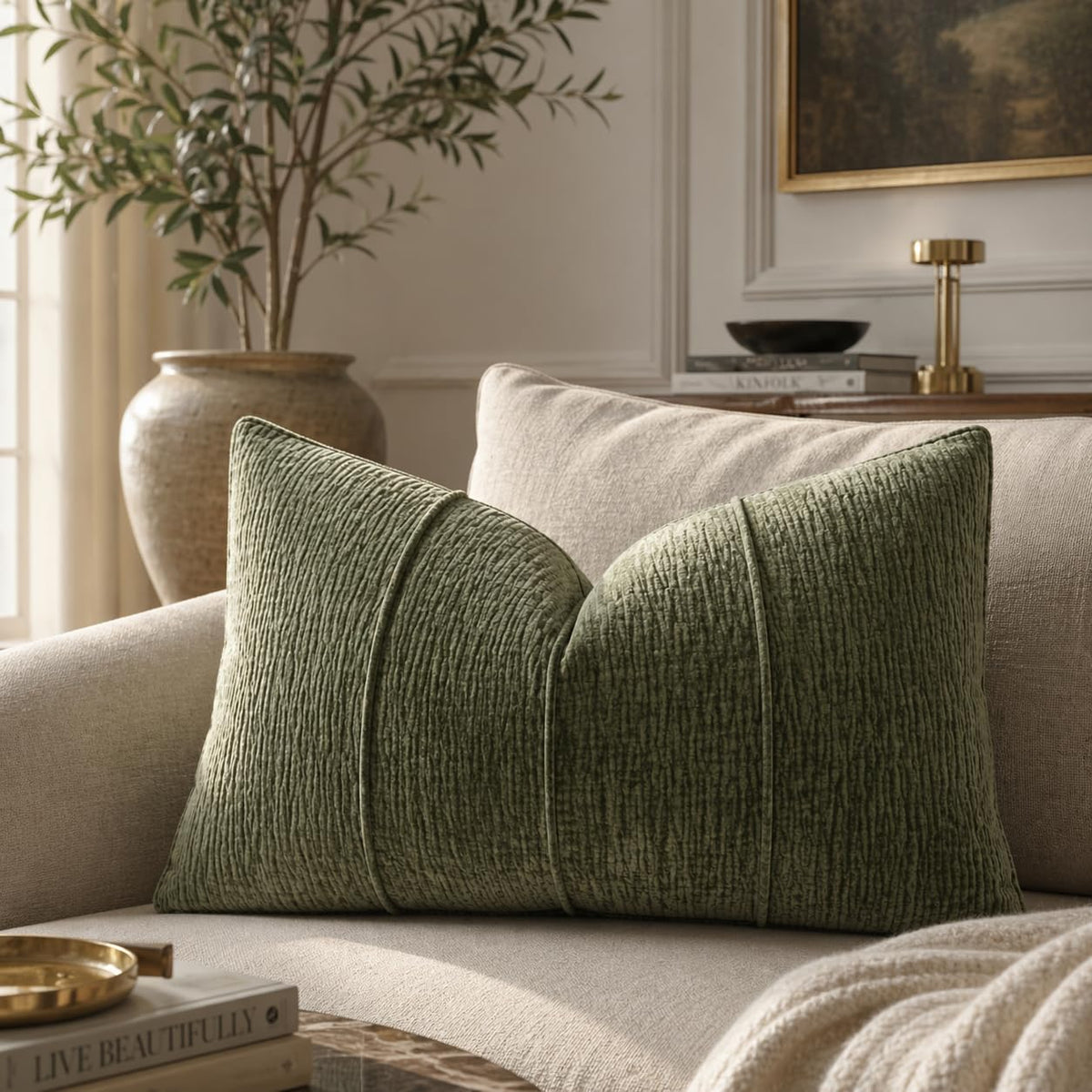 Meadow Ribbed Chenille Pillow