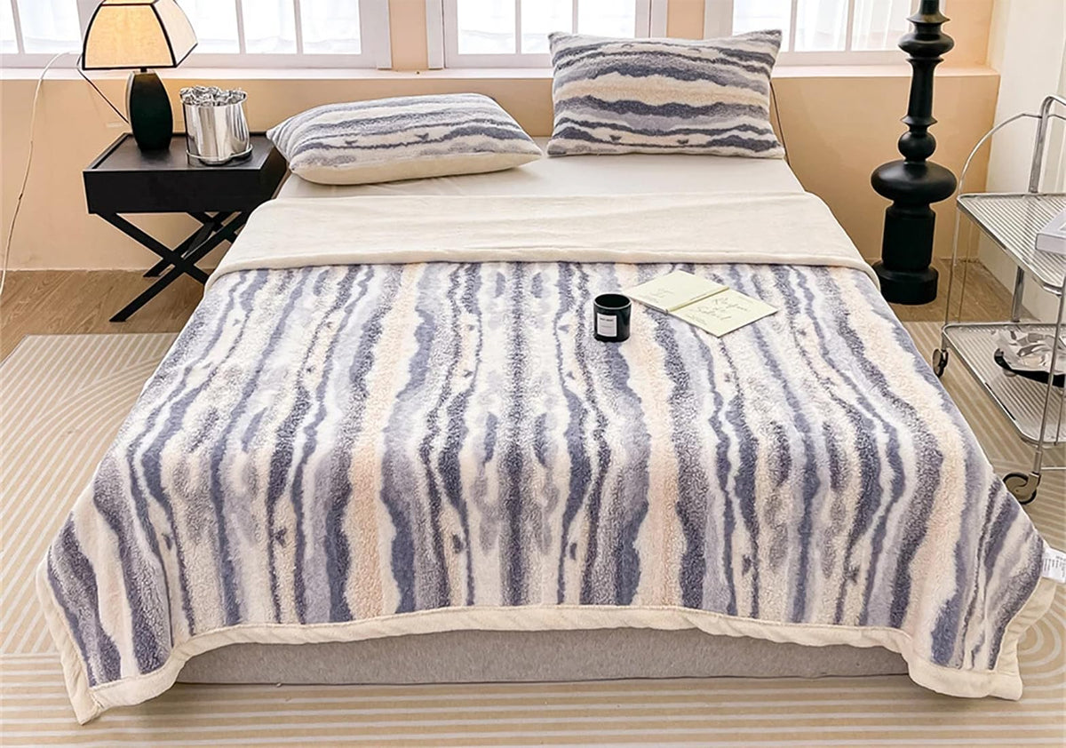 Haven Stripe Faux Fur Throw