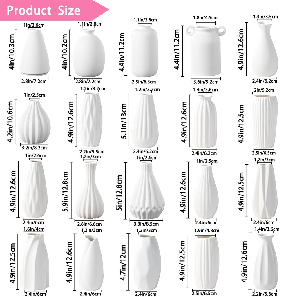 Meadow White Ceramic Bud Vase Collection
