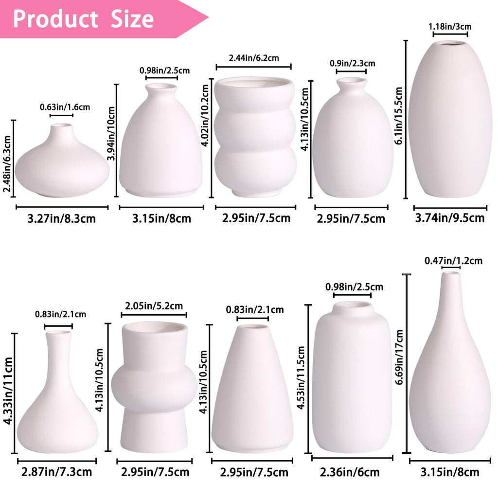 Meadow White Ceramic Bud Vase Collection
