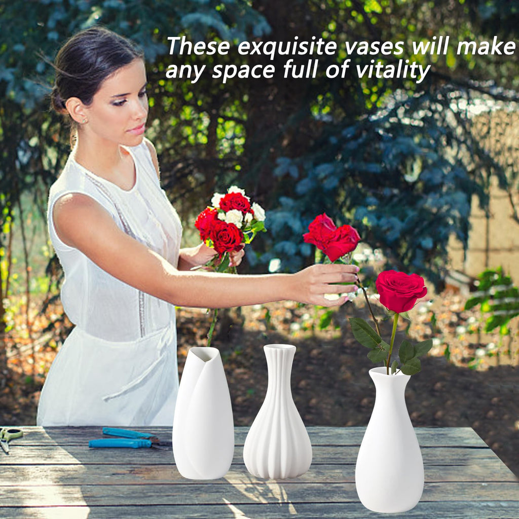 Meadow White Ceramic Bud Vase Collection