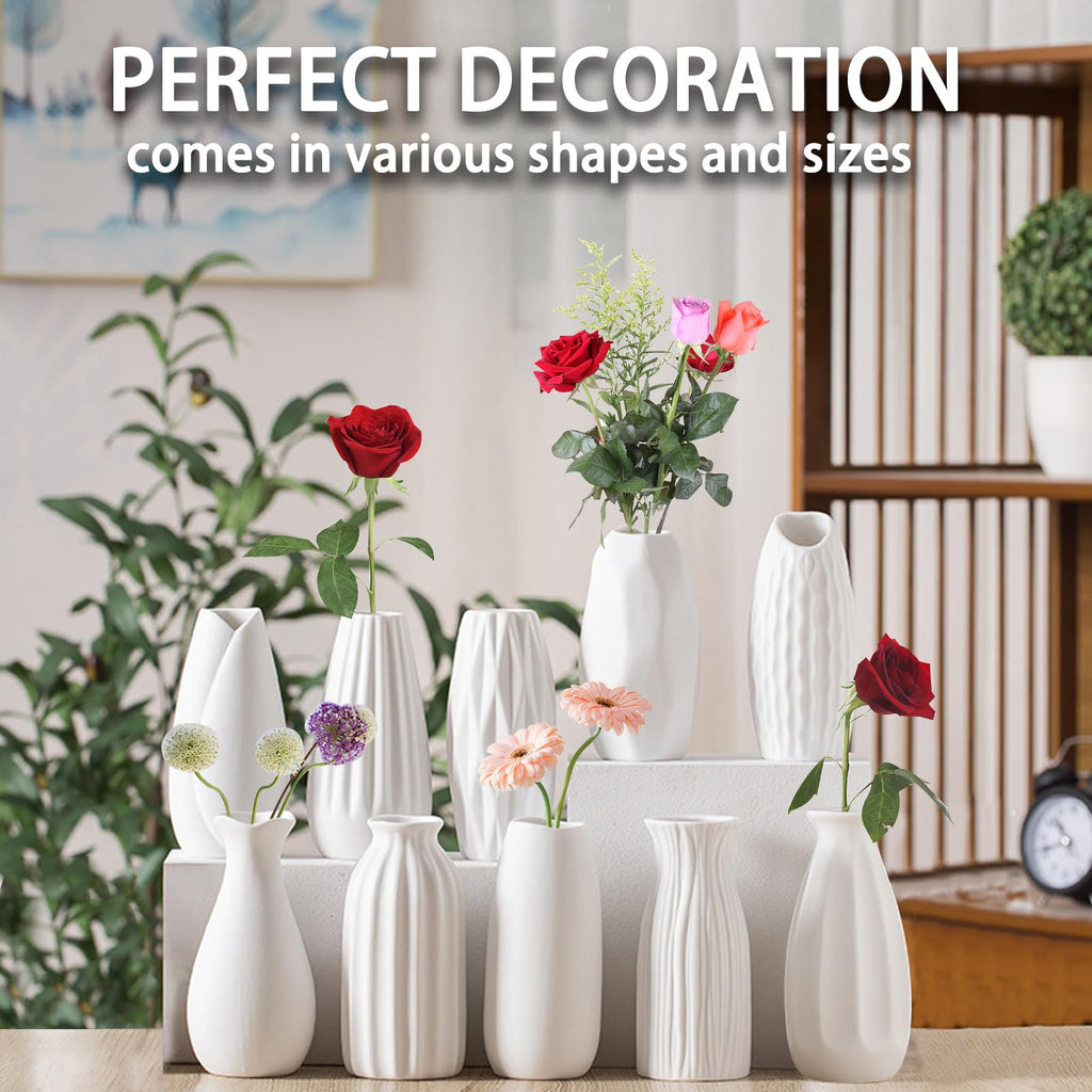 Meadow White Ceramic Bud Vase Collection
