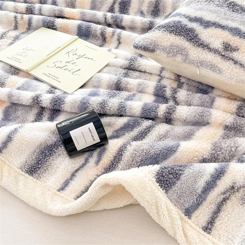 Haven Stripe Faux Fur Throw