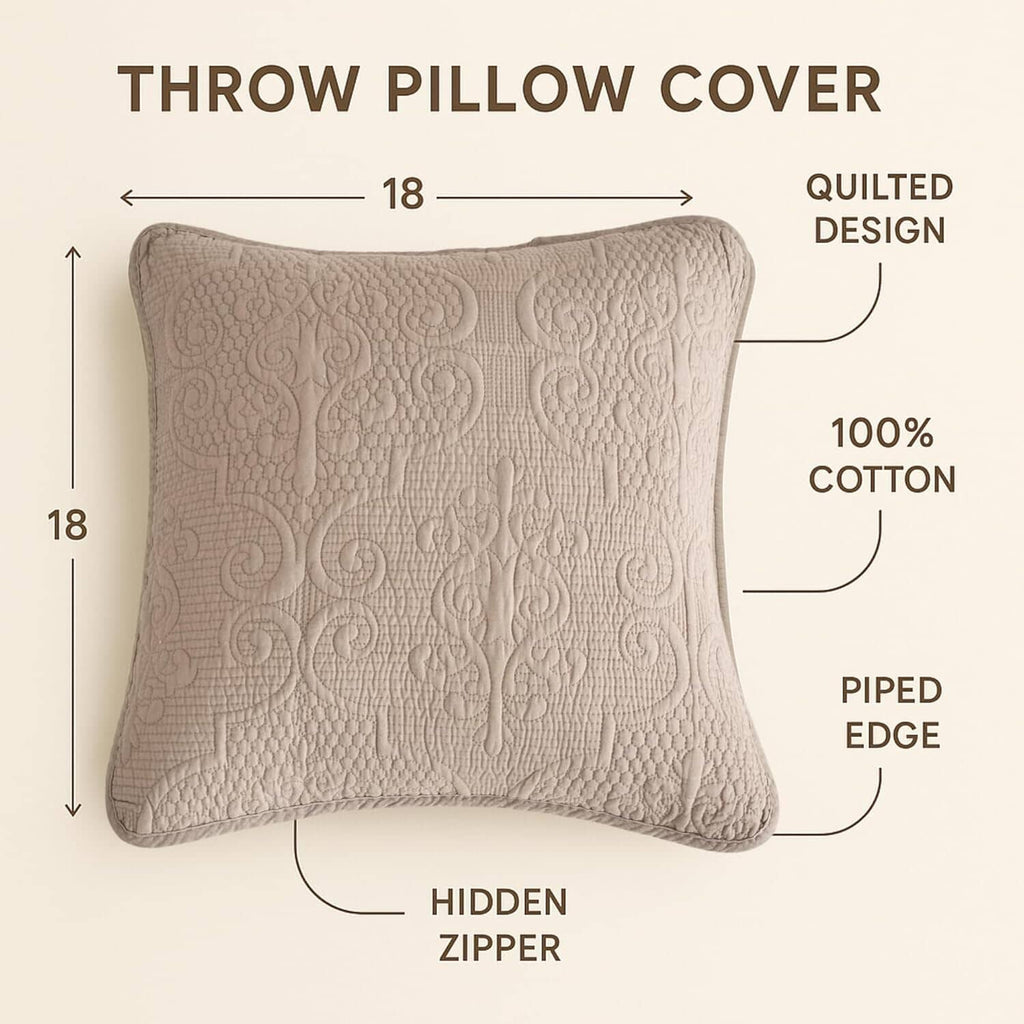 Meadow Taupe Floral Pillow Covers — Set of 2