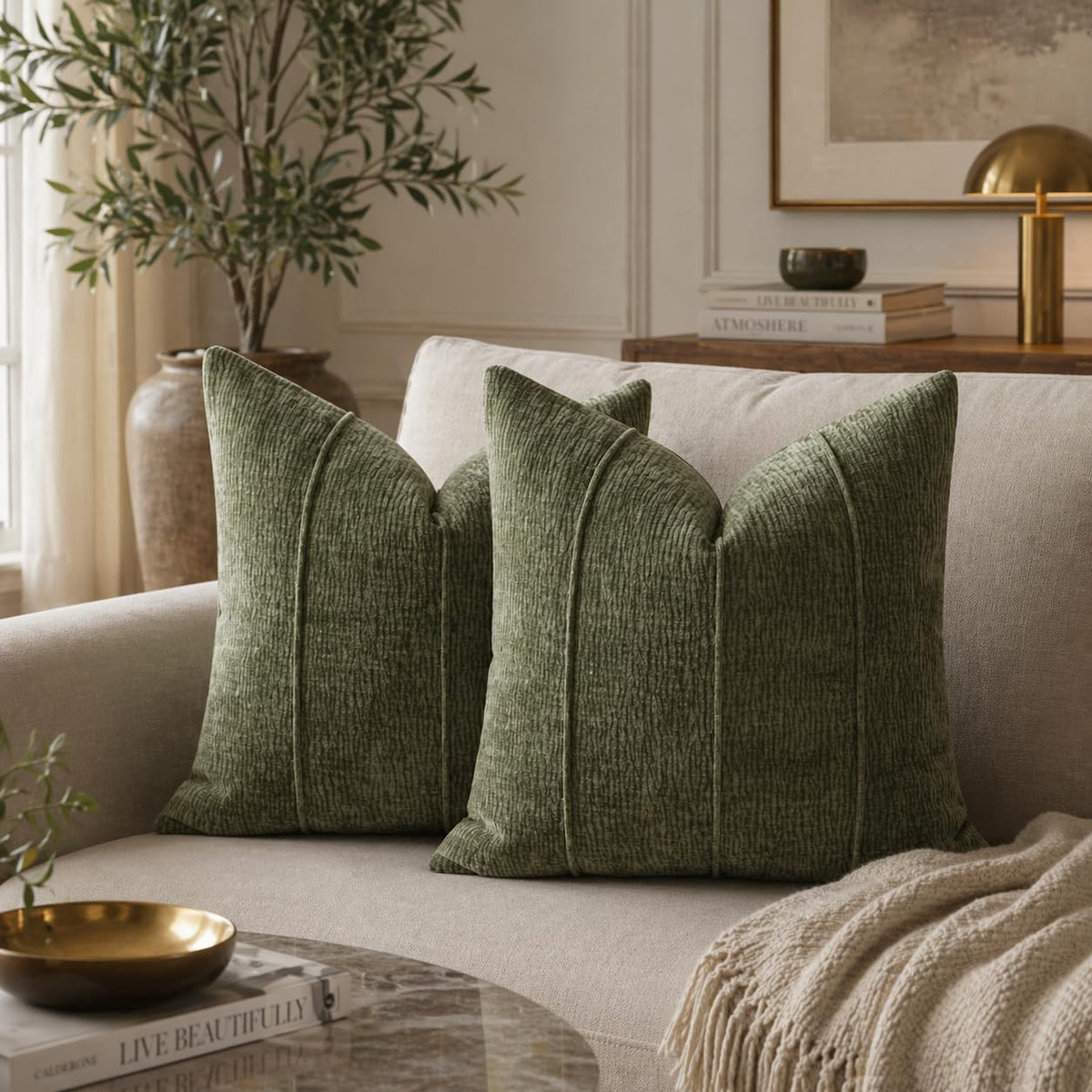 Meadow Ribbed Chenille Pillow