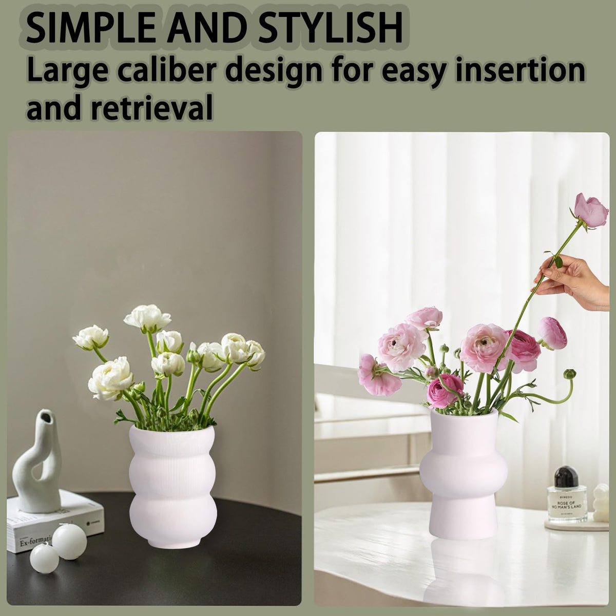 Meadow White Ceramic Bud Vase Collection