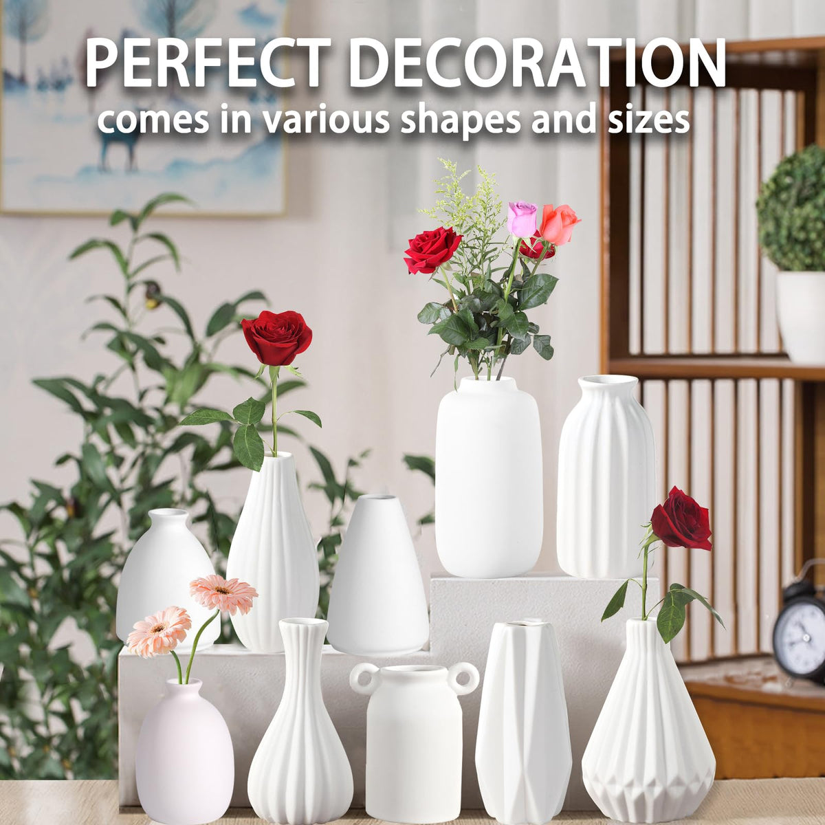 Meadow White Ceramic Bud Vase Collection