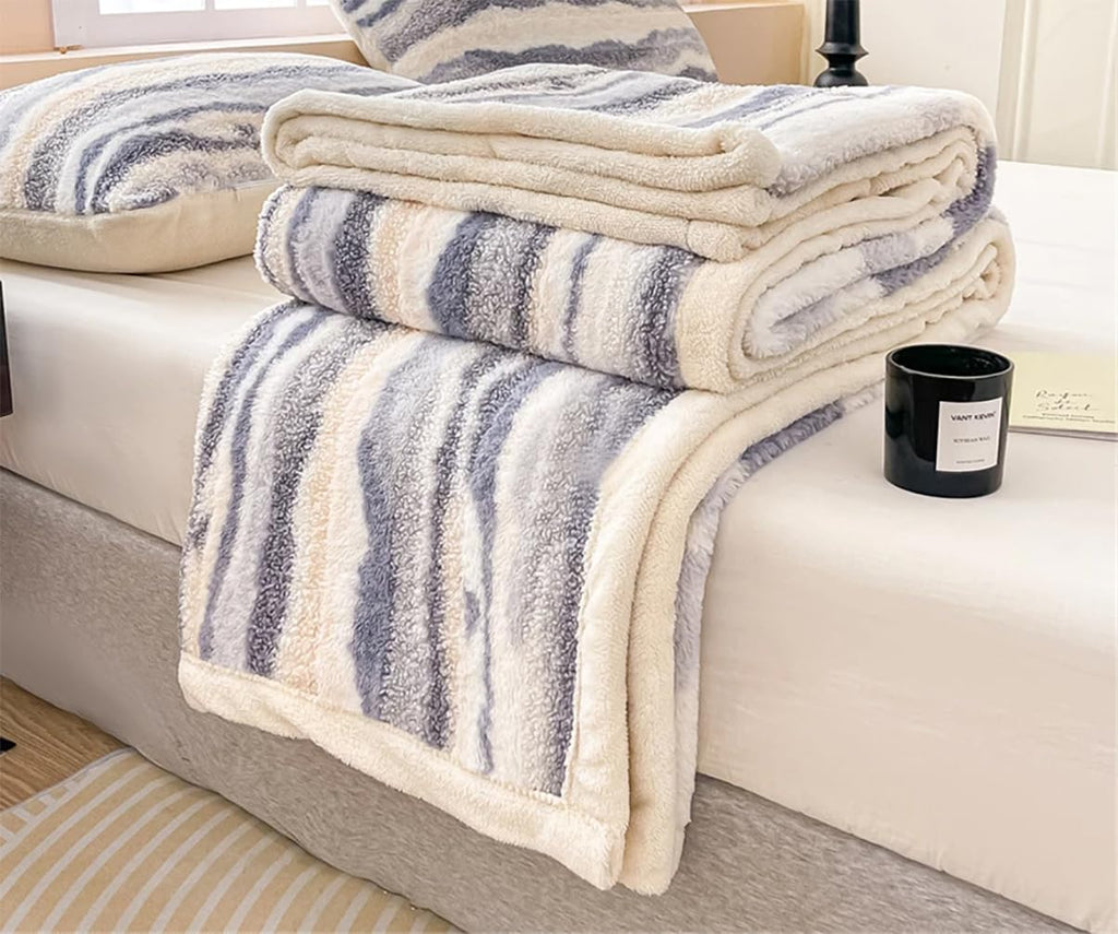 Haven Stripe Faux Fur Throw