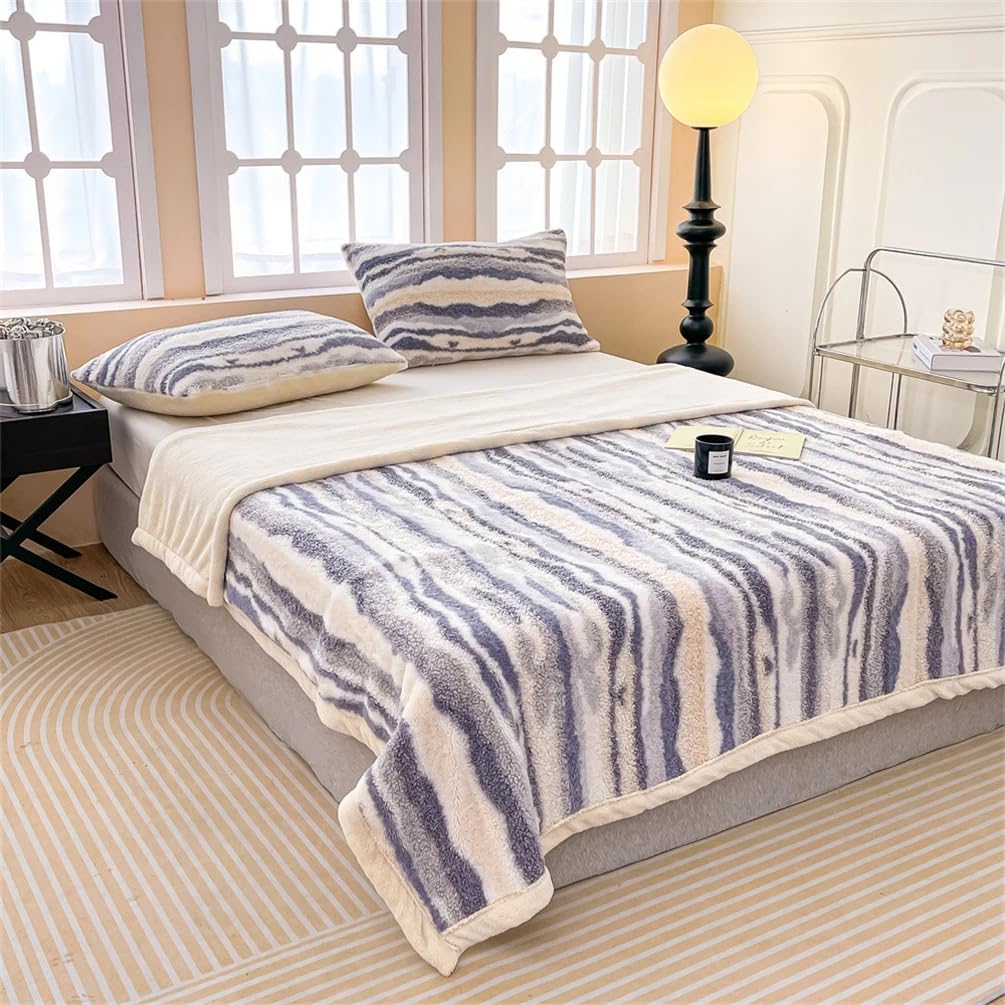 Haven Stripe Faux Fur Throw