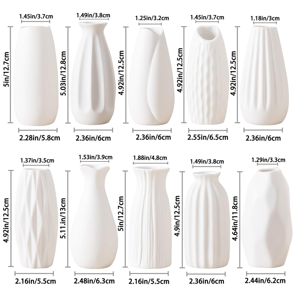 Meadow White Ceramic Bud Vase Collection