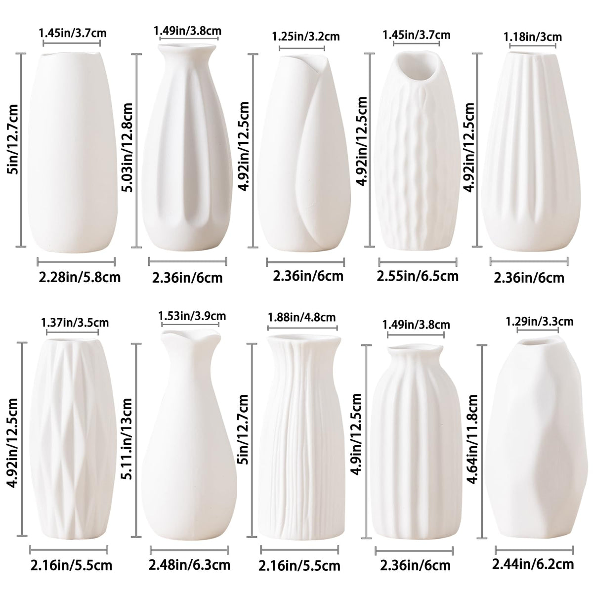 Meadow White Ceramic Bud Vase Collection