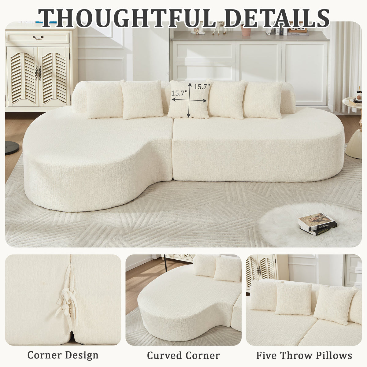 Haven White Curved Cloud Sectional
