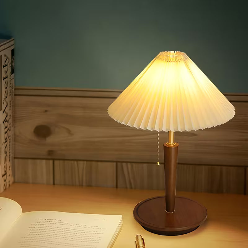 Hearth Pleated Wood Table Lamp