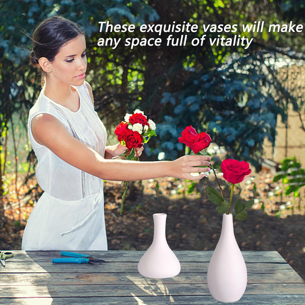 Meadow White Ceramic Bud Vase Collection