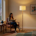 Meadow Rattan & Linen Floor Lamp