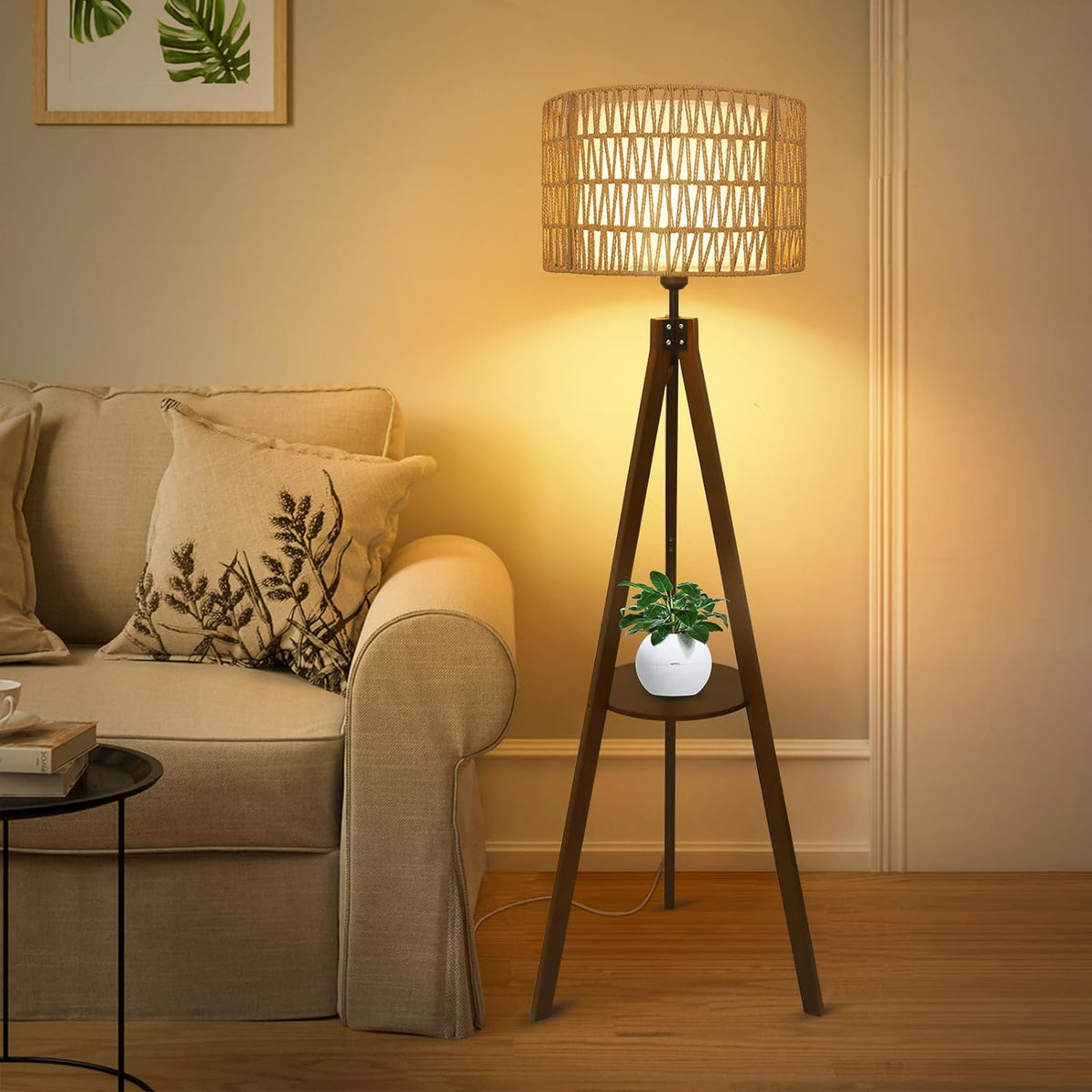 Hearth Tripod Shelf Floor Lamp