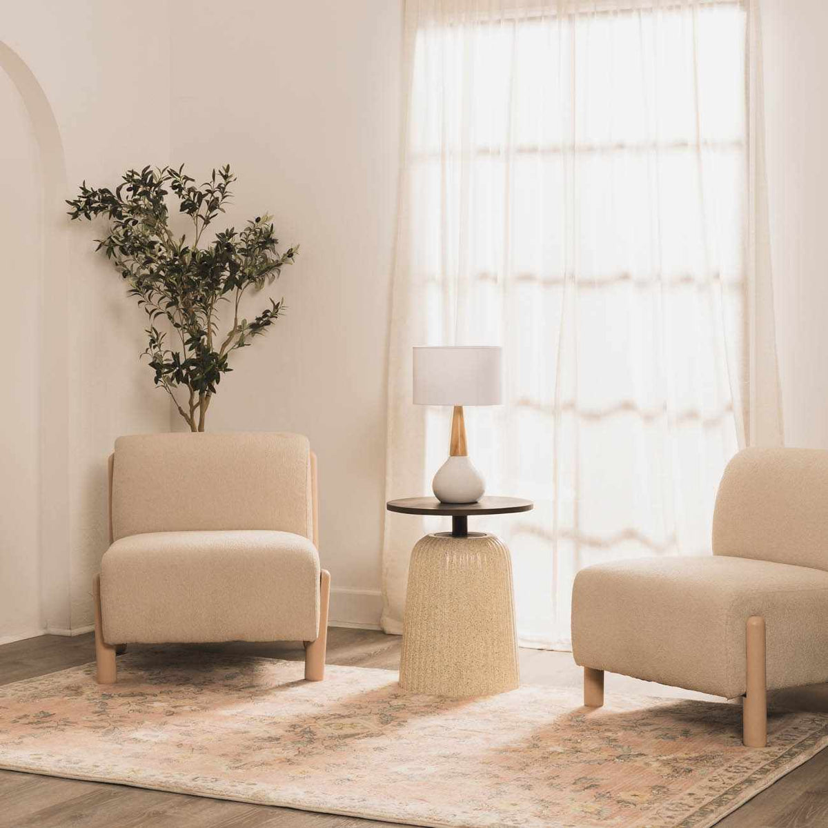 Meadow Ceramic & Linen Table Lamp