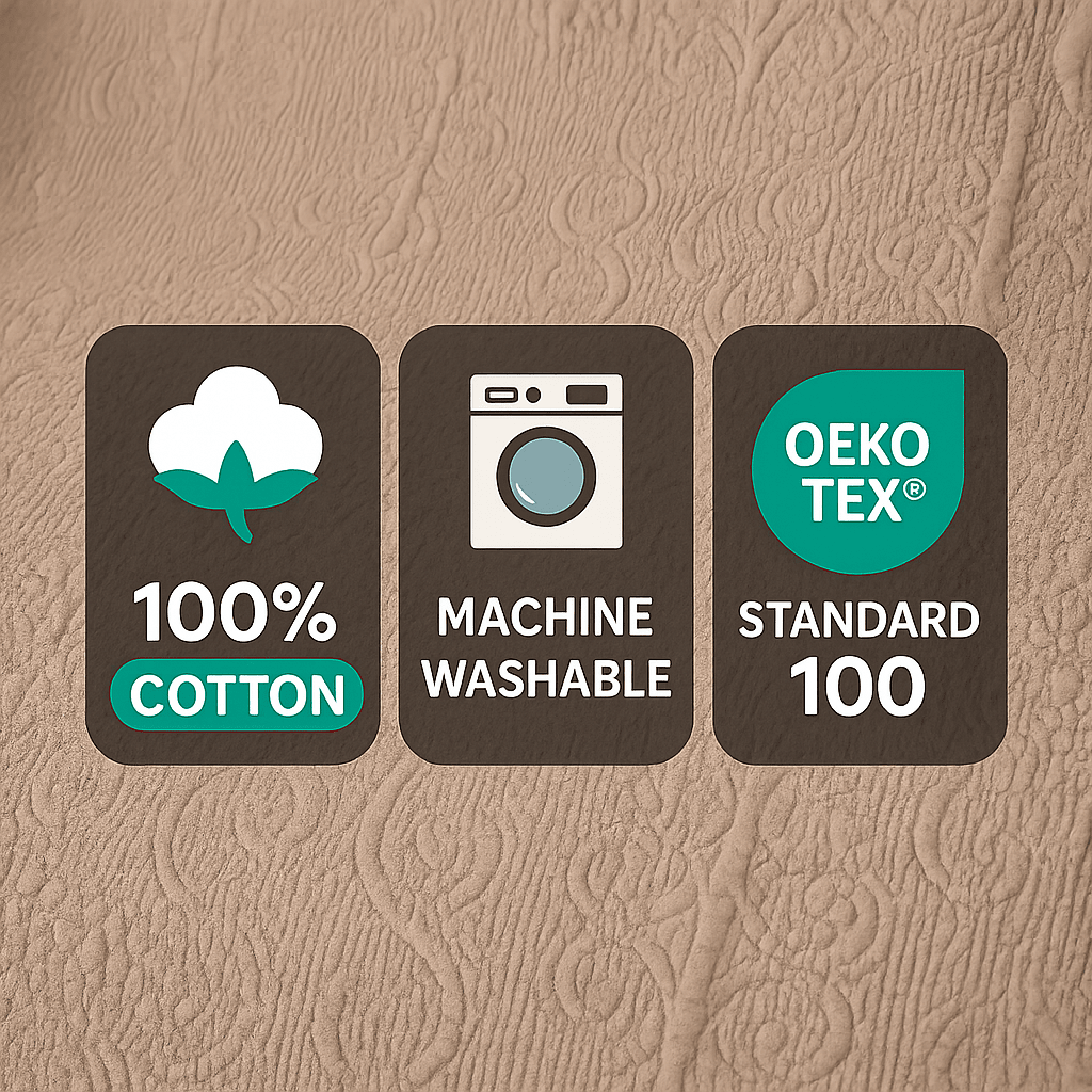Meadow Taupe Quilted Throw
